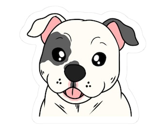 Cute Pitbull Head Sticker | Dog Vinyl Sticker Decal