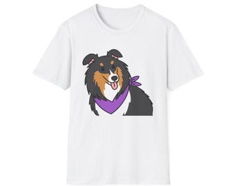 Tri-Color Rough Collie T-Shirt | Dog Portrait Graphic Tee