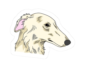 Borzoi Head Sticker | Dog Vinyl Sticker