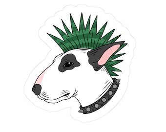 Punk Bull Terrier Sticker | Dog Vinyl Sticker