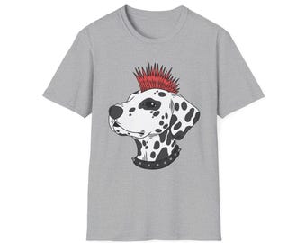 Punk Dalmatian T-Shirt | Dog Portrait Illustration Tee