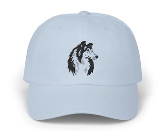 Rough Collie Portrait Embroidery Classic Dad Cap | Dog Lover Hat