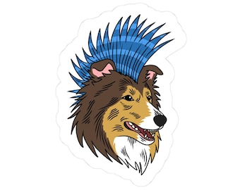 Punk Rough Collie Sticker | Dog Vinyl Sticker