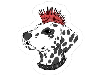 Punk Dalmatian Sticker | Dog Vinyl Sticker