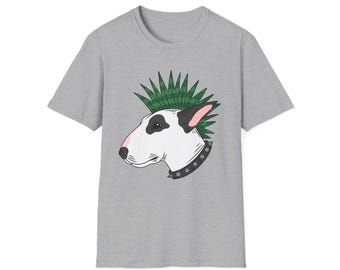 Punk Bull Terrier T-Shirt | Dog Portrait Illustration Tee