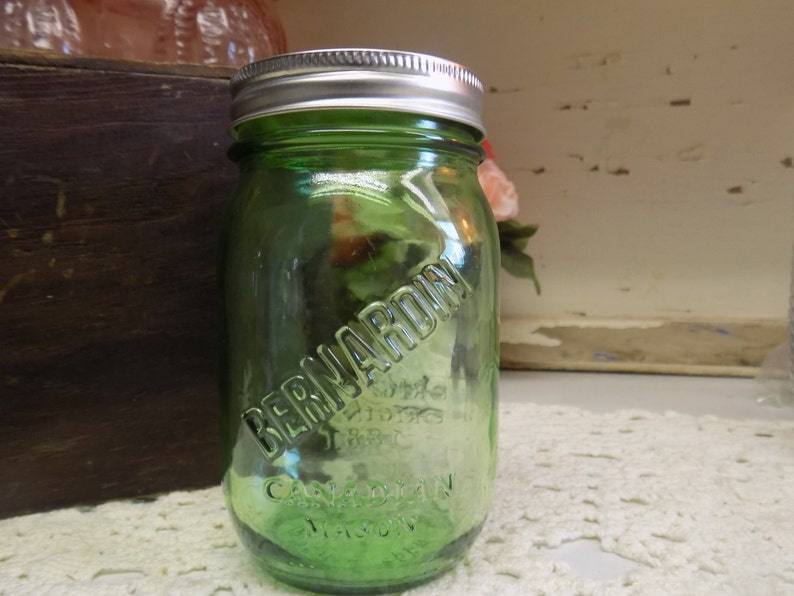 One NEW Green Bernardin Pint Sized Canadian Mason Jar Etsy