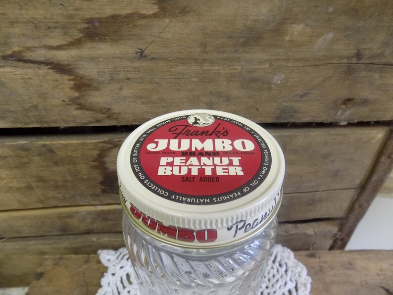 One Clear Jumbo Peanut Butter Jar with REPRODUCTION Metal Lid Etsy