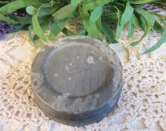 1 Vintage Wide Mouth Ball Brand Zinc Lid Rustic with White Porcelain Liner B1294