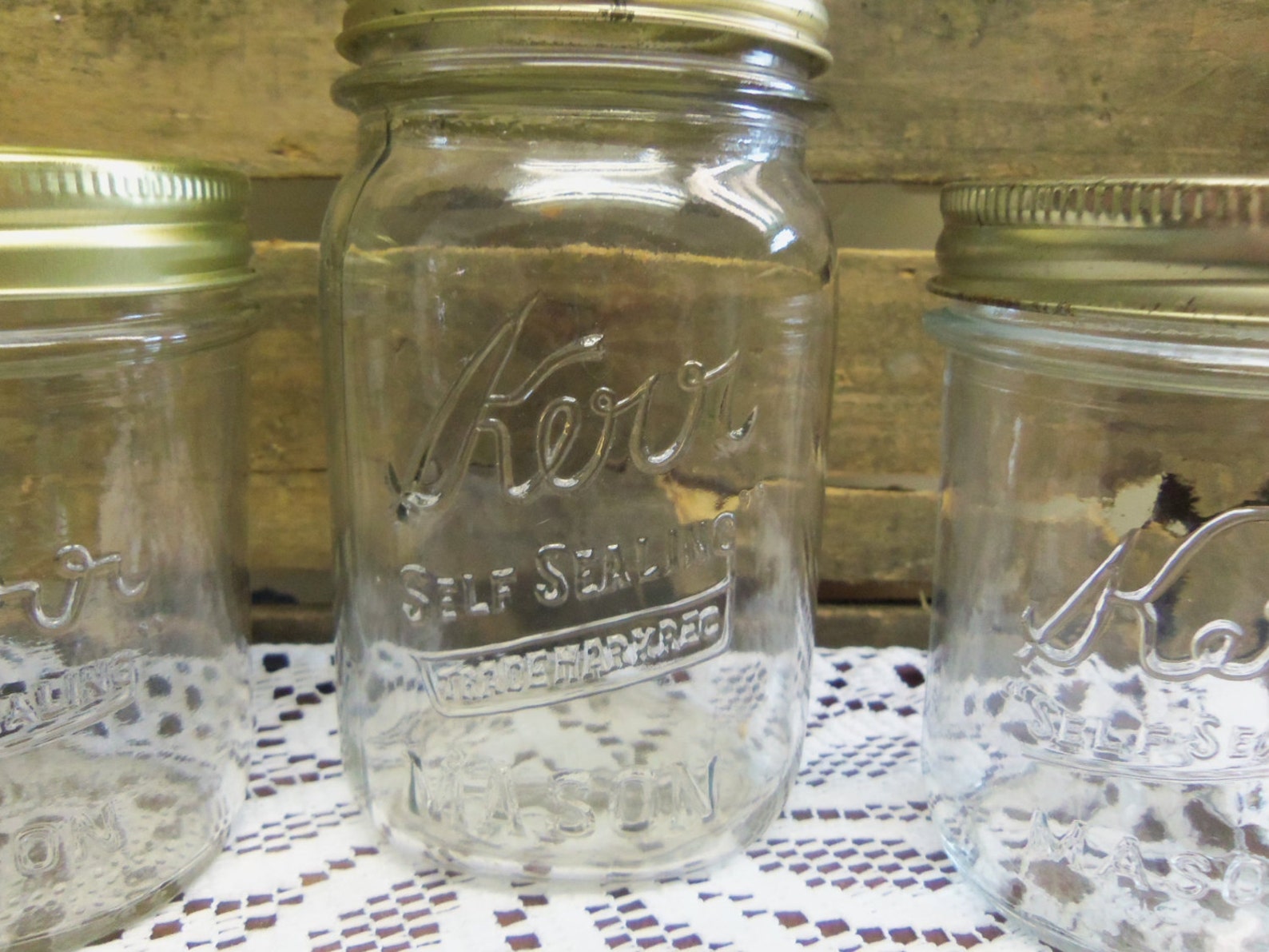 3 Vintage Kerr Self Sealing Mason Jars With Modern Lids and Etsy