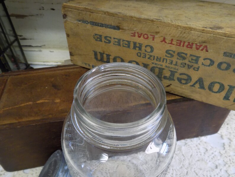 One Vintage CHIPPED Clear Glass Old Judge Coffee Jar With Etsy