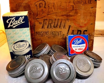 12 Vintage REGULAR or STANDARD Mouth Ball Brand New Old Stock Zinc Lids Ball Good Luck Gaskets Included Some Oxidation Boxes are TAPED