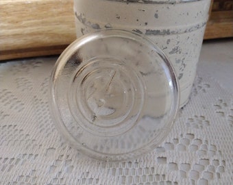 One SCRATCH and DENT Clear Glass Canning Jar Lid IMPERFECT Regular or Standard Mouth Size Concentric Circle Pattern Lines in the glass