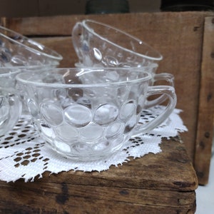 6 Vintage Clear Glass Punch Cups 2 Inches Tall Vintage Tea Party 252