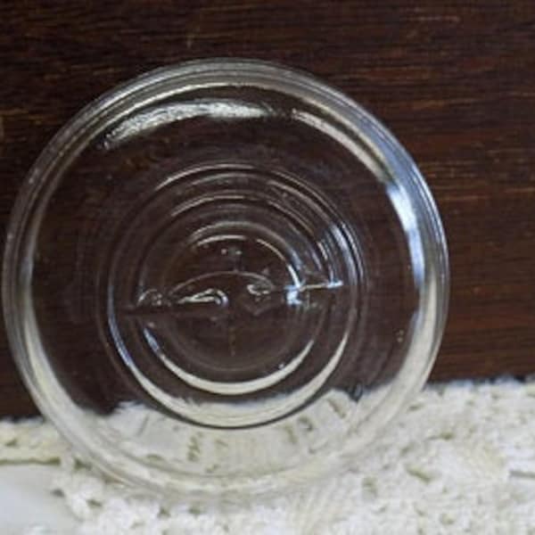 1 Clear Slightly Imperfect Glass Lid for Ball Ideal Wire Bail Jars STANDARD or REGULAR Size Concentric Circles May have LINES in the Glass