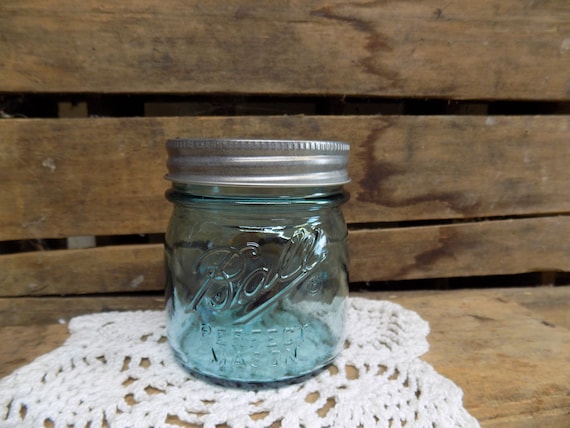 One Reproduction Aqua Blue Half Pint Ball Perfect Mason Jar Etsy