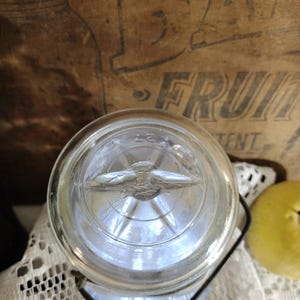 One SCRATCH and DENT Clear Glass Canning Jar Lid IMPERFECT Standard Mouth Size Star Pattern Regular Mouth for Atlas E Z Seal Jars