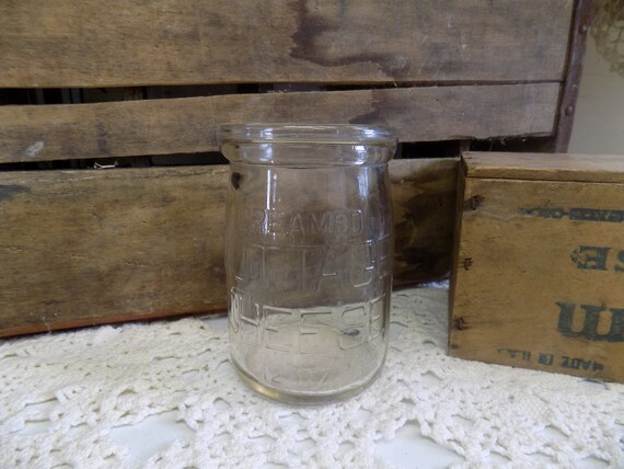 One Vintage Creamed Cottage Cheese Bottle 12 Ounce Dairy Etsy