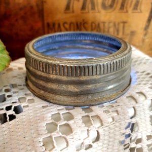 One CANADIAN Vintage Imperfect Canadian Rustic Zinc Band for Crown Corona or some Ball Improved Jars WILL NOT Fit Standard Mouth Mason Jars