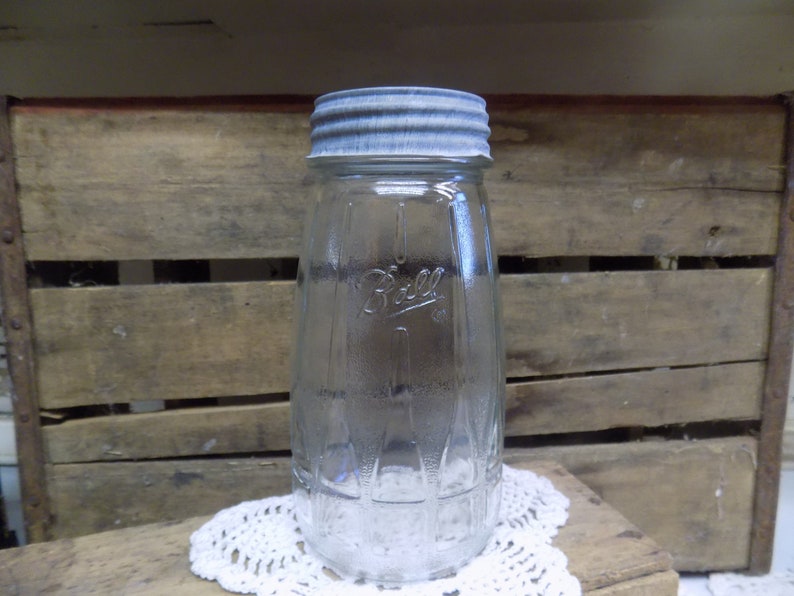 One Vintage Clear Ball 26 Ounce Juice Decanter Jar with Rustic Etsy