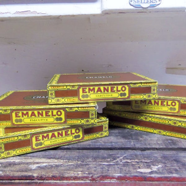 10 Cardboard Emanelo Cigar Boxes for Crafting Projects