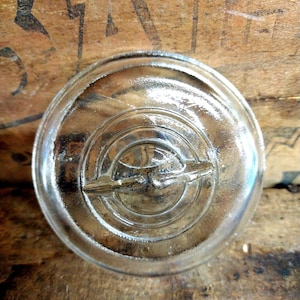 1 Clear Slightly Imperfect Glass Lid for Ball Ideal Wire Bail Jars STANDARD or REGULAR Size Concentric Circles May have LINES in the Glass