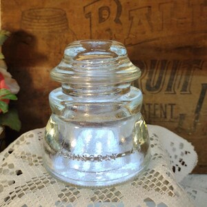 One Vintage IMPERFECT Clear Hemingray 45 Insulator Made In USA 13-54 Nice Condition Needs a good cleaning