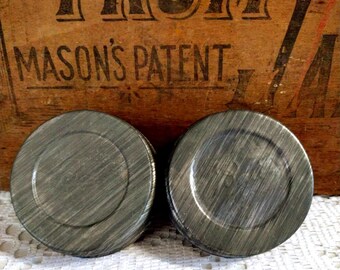 2 Vintage Slightly Imperfect New Old Stock REGULAR or STANDARD MOUTH Ball Brand Zinc Lids with White Porcelain Liners