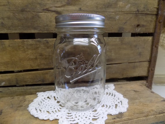 Choice 16 oz. Pint Wide Mouth Canning / Mason Jar with Silver