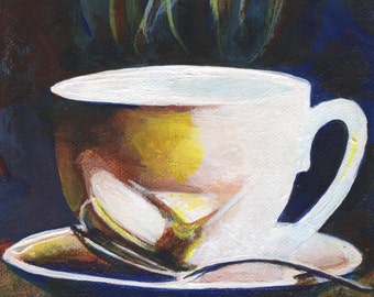 8"x8" teacup print on canvas