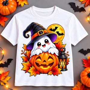 Naklejki z dyniami na Halloween | Uroczy kapelusz czarownicy | Jesienna dekoracja | Straszny Jack O Lantern | Jesienne liście w formacie PNG | Kawaii Halloween clipart