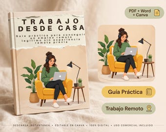 CV para Trabajo Remoto | Plantilla ATS Editable en Word | Currículum Sin Experiencia | Empleo Online | Pack CV en Español