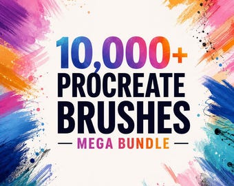 10,000+ Procreate Brushes Mega Bundle, Ultimate Digital Art Brush Pack, Procreate Brush Collection, Watercolor, Ink, Texture & Stamp Brushes