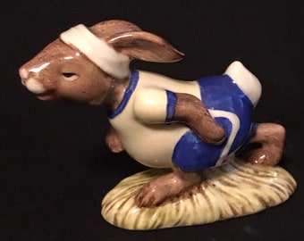 Vintage Royal Doulton Bunnikins Figurine Jogging Bunny with Box Peter Rabbit Bunnikins  Gift Bunny Figurine FREE SHIPPING