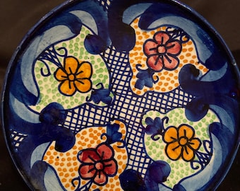 Vintage Mexican Pottery Plate Talavera 7 inch Plate FREE SHIPPING