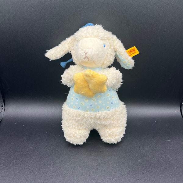 Vintage Steiff Plush Lamb Musical Baby Toy Soft and Clean FREE SHIPPING