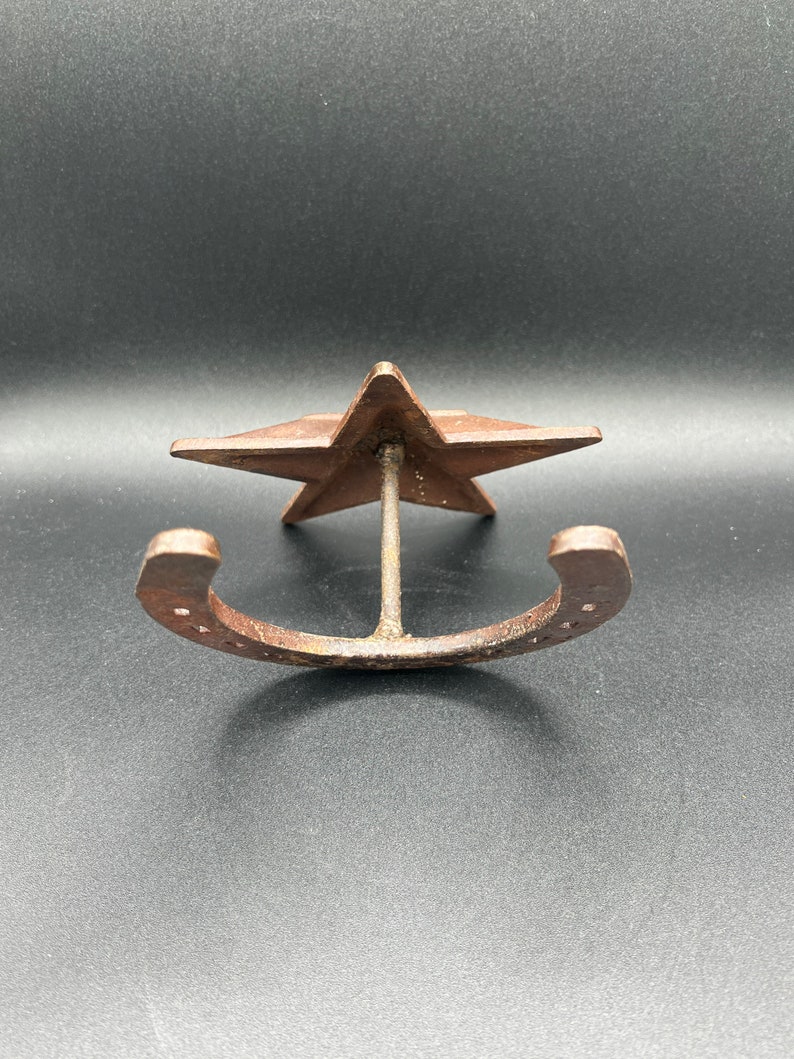 Vintage Rustic Western Iron Hook Horseshoe with Cowboy Texas Star FREE SHIPPING image 3