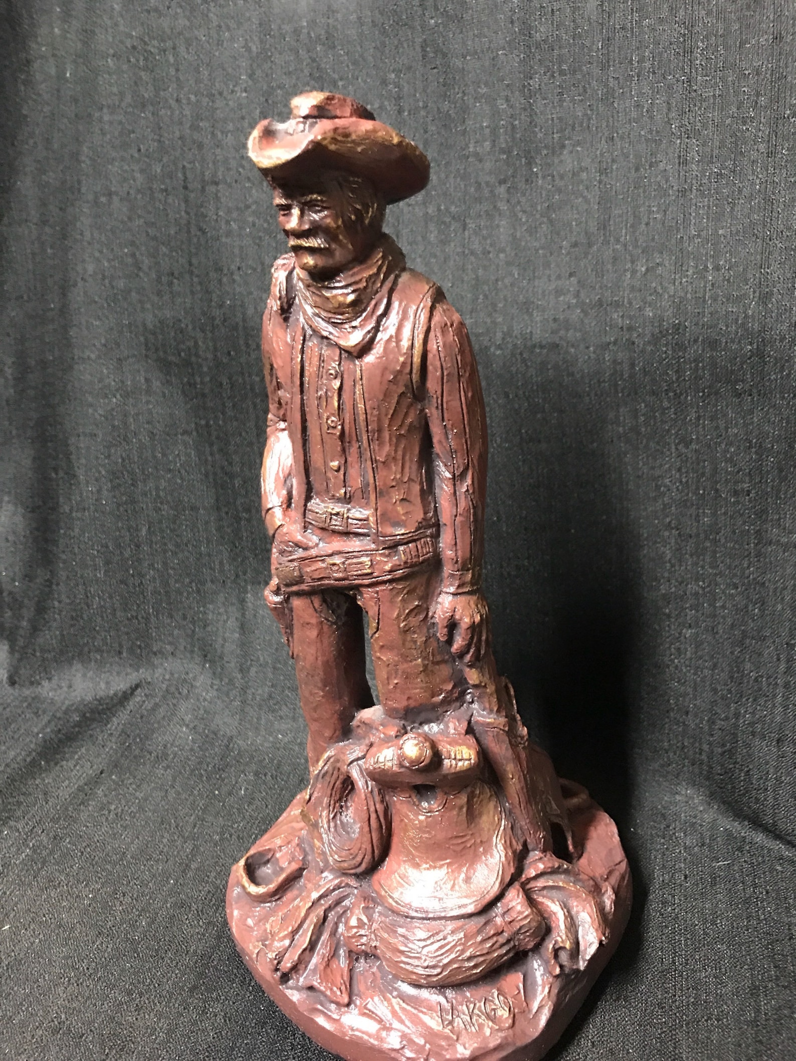Vintage Western Sculpture by Largo Cowboy and Saddle Cowboy Etsy