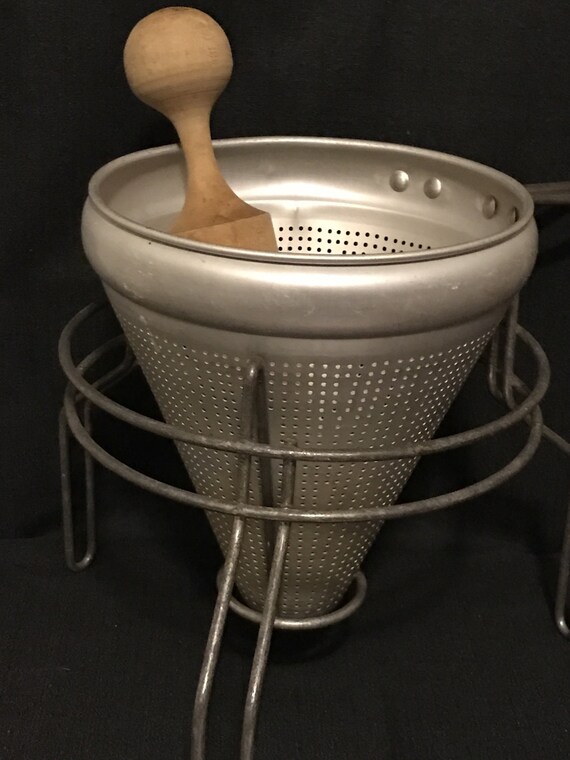 Strainer Sieve with Stand and Pestal Antique Kitchen Tool Etsy