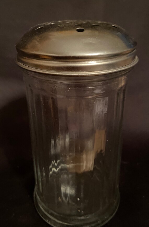 Vintage Restaurant Jar Cheese Shaker Jar Glass Ribbed With Etsy