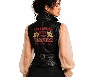 Gothic-Weste aus Lammleder für Damen | Viktorianische Weste im Vampir-Stil