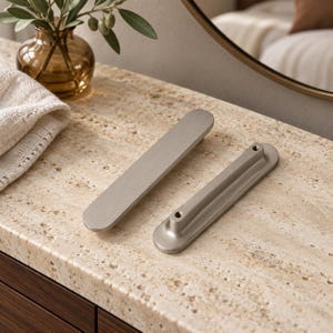 Brushed Nickel Cabinet Knobs and Pulls, Rounded Drawer Handles, Silver Kitchen Hardware, Dresser Knobs