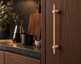 Extra Long Gold Cabinet Pull, Adjustable Brass Drawer Handle for Kitchen Cabinets and Wardrobes
