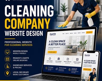 Cleaning Company Website Design, Professional Service, Lead Generation (WordPress)
