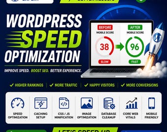 WordPress Speed Optimization, PageSpeed & Core Web Vitals,  Faster Website Performance Service