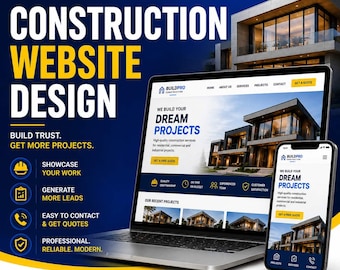 Design de sites para construção, empreiteiras, empresas de reforma, telhados e melhorias residenciais.