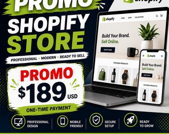 Custom Shopify Store Design, Ecommerce Website Setup,  Small Business Website,  Theme Installation & Branding