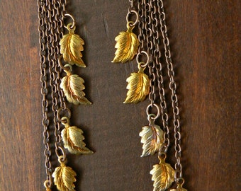 Steampunk Leaf Dangle Earrings