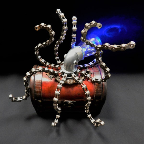 Steampunk Octopus Light-Up Sculpture