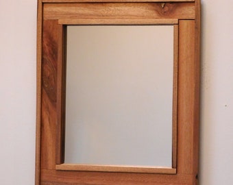 Handmade Upcycled Red Oak Wood Framed Mirror -- Pallet Wood Mirror -- Wall Hanging Wood Framed Mirror