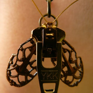 Steampunk Moth Zipper Earrings image 4